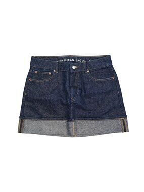 American Eagle Denim Glitter Mini Skirt in Clean Rinse